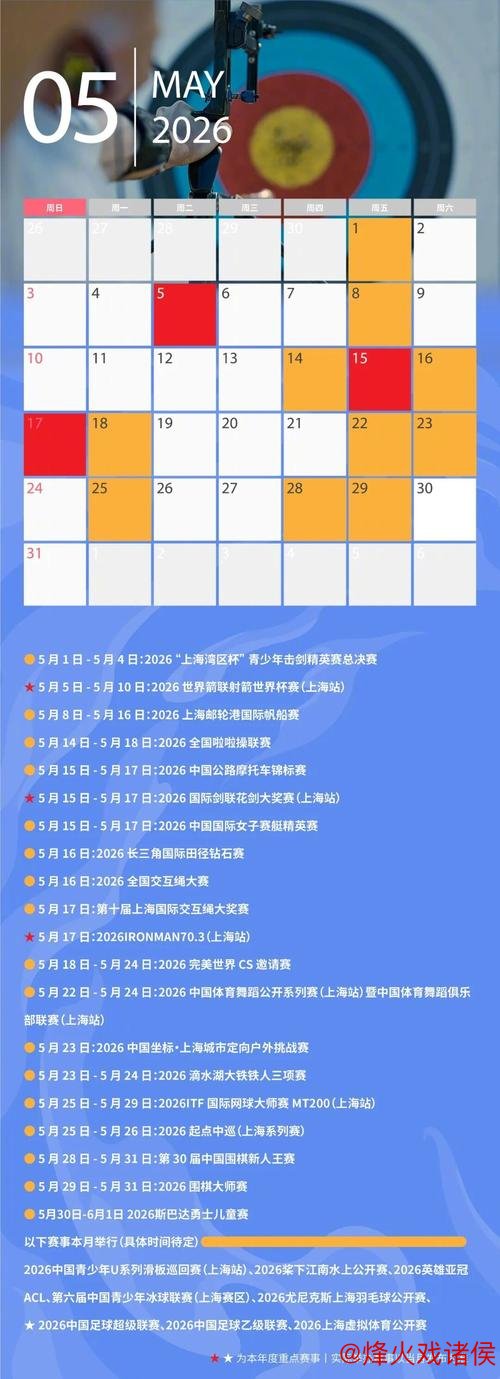 一键保存 2026年重大体育赛事日程